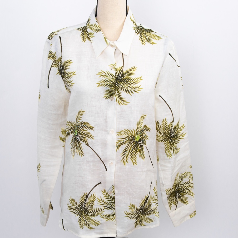 Oversized shirt summer shirt with palm trees  L John Paul Richard